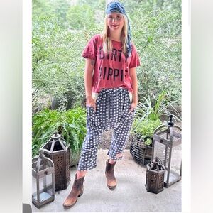 Jaded Gypsy Stars at Night Harem Grey/Cream Pants Size L/XL